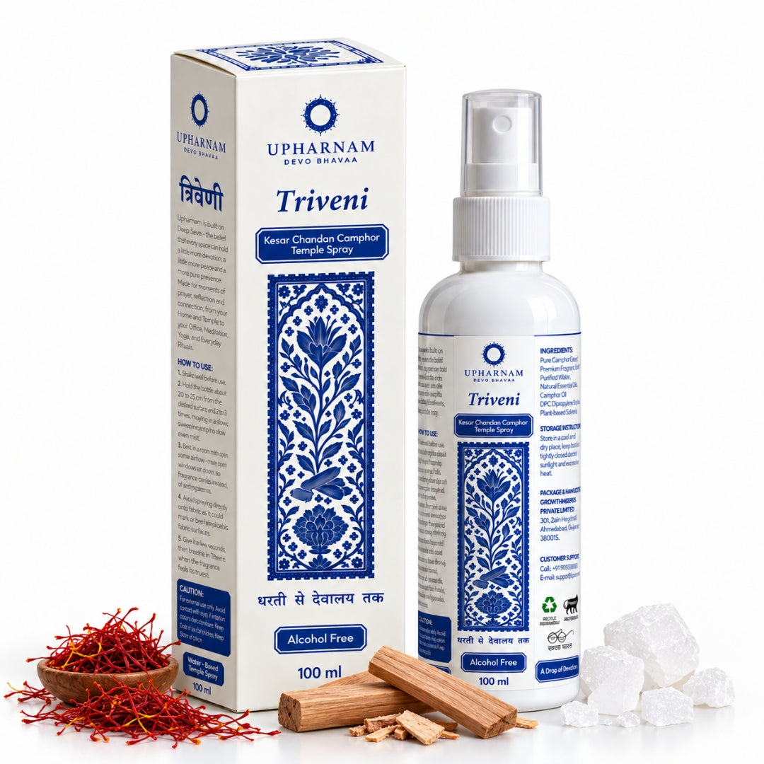 Triveni – Kesar Chandan Camphor Temple Spray | Pooja Fragrance | 100 ml