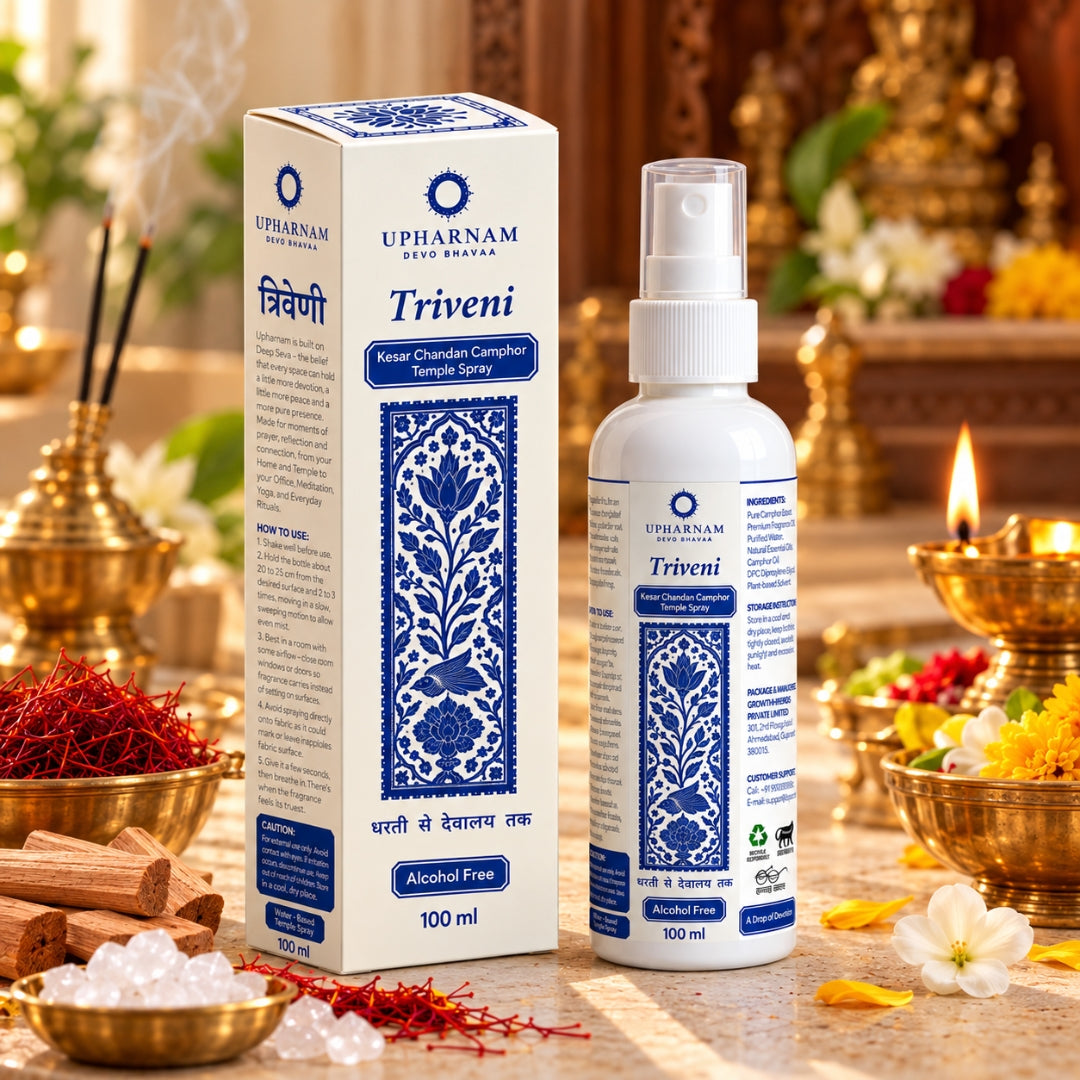 Triveni – Kesar Chandan Camphor Temple Spray | Pooja Fragrance | 100 ml