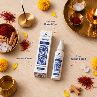 Triveni – Kesar Chandan Camphor Temple Spray | Pooja Fragrance | 100 ml