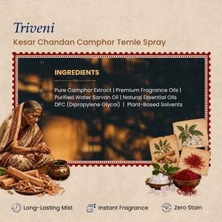 Triveni – Kesar Chandan Camphor Temple Spray | Pooja Fragrance | 100 ml