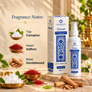 Triveni – Kesar Chandan Camphor Temple Spray | Pooja Fragrance | 100 ml
