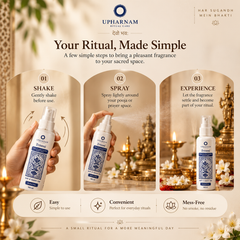 Triveni + Mallika | Kesar Chandan Camphor + Mogra Temple Spray | Pooja Fragrance | 100 ml each